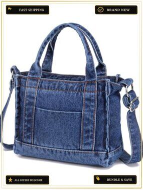 AOCINA Denim Purse Jean Tote Bag for Women Crossbody Bags